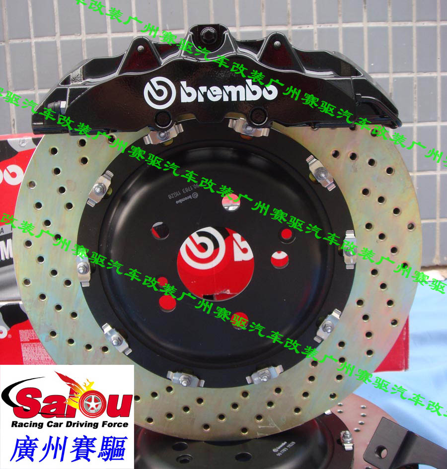 保時(shí)捷卡宴 奧迪Q7 途銳升級(jí)BREMBO 8活塞競(jìng)技版卡鉗套裝 380MM分體盤